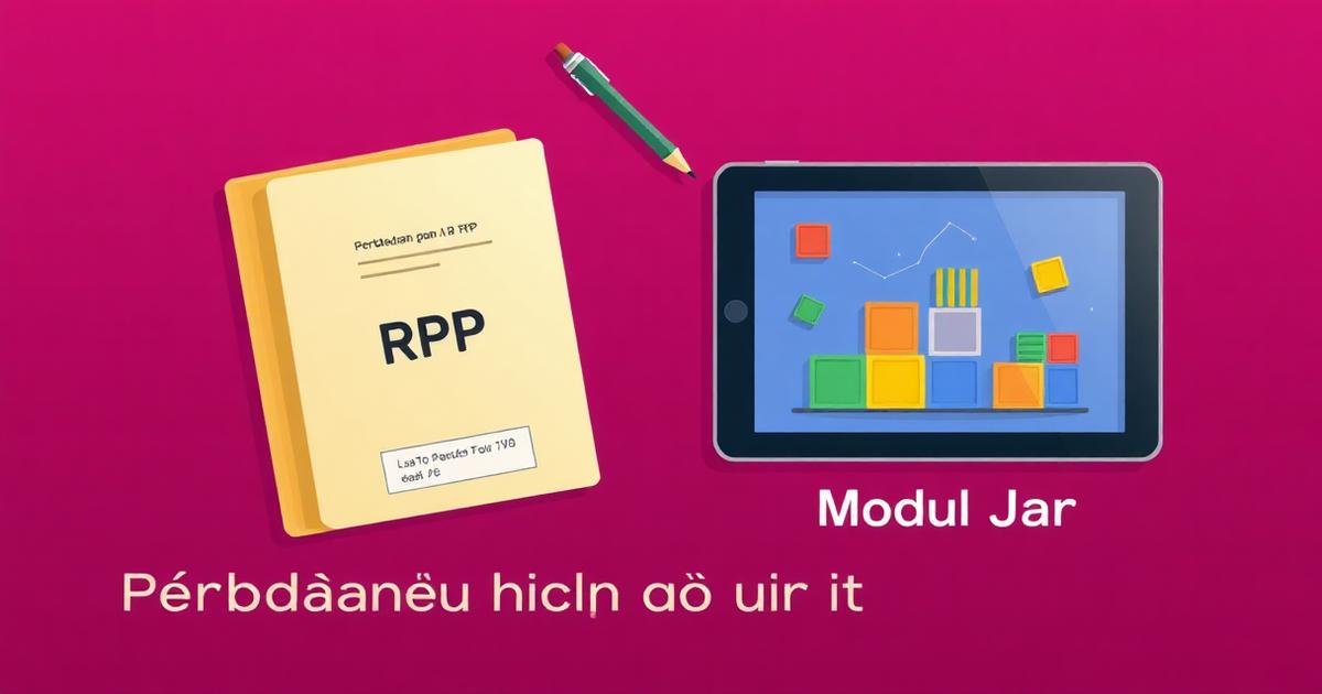 Ilustrasi perbandingan RPP dan Modul Ajar